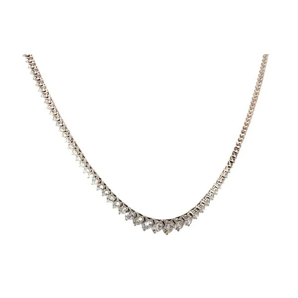 14 Karat White Gold Round Diamond Tennis Necklace LGD-UK2582QR-GW3 - Brax Jewelers Image 2 Brax Jewelers Newport Beach, CA