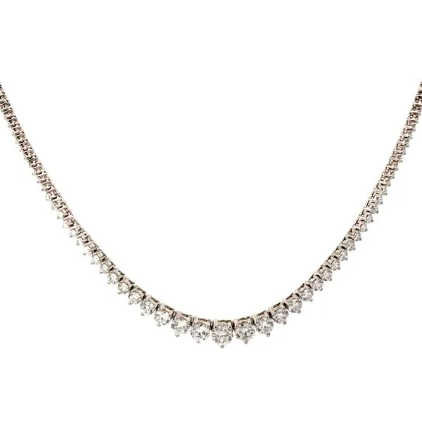 14 Karat White Gold Round Diamond Tennis Necklace LGD-UK2582QR-GW3 - Brax Jewelers Brax Jewelers Newport Beach, CA