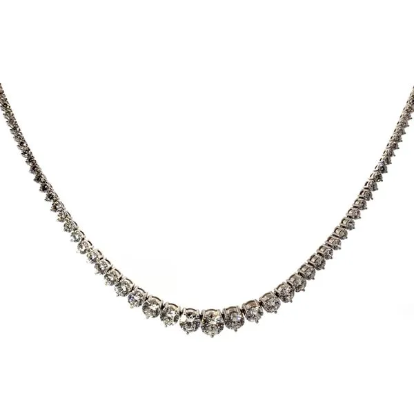 14 Karat White Gold Round Diamond Tennis Necklace LGD-UK2582QS-GW3 - Brax Jewelers Image 2 Brax Jewelers Newport Beach, CA