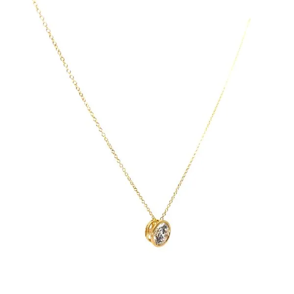 14 Karat Yellow Gold Lab Grown Diamond Pendant Necklace With 1, 2.03Ct Round F VVS2 Laboratory Grown Round Diamond Image 2 Brax Jewelers Newport Beach, CA