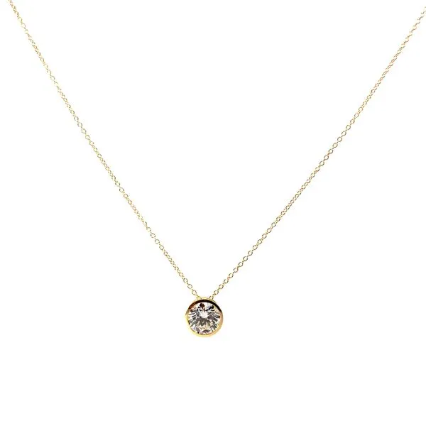 14 Karat Yellow Gold Lab Grown Diamond Pendant Necklace With 1, 2.03Ct Round F VVS2 Laboratory Grown Round Diamond Brax Jewelers Newport Beach, CA