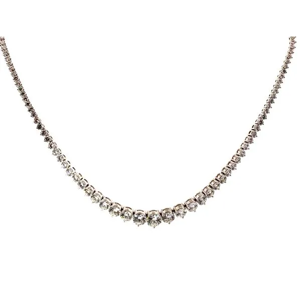 14 Karat White Gold Round Diamond Tennis Necklace LGD-UK2582QS-GW3 - Brax Jewelers Brax Jewelers Newport Beach, CA