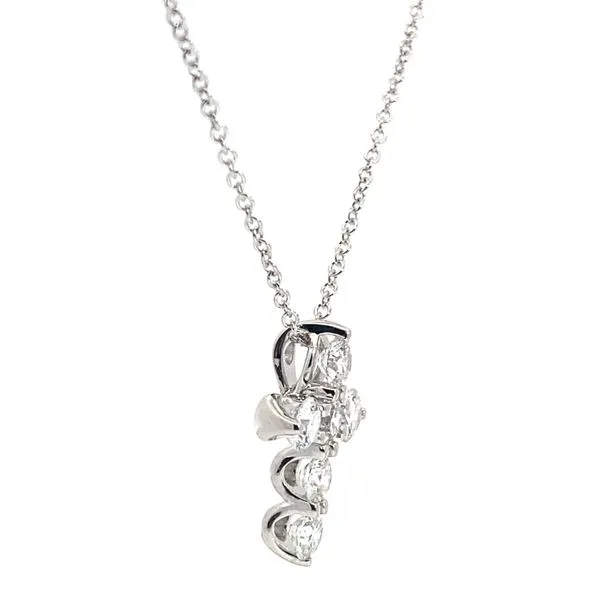 14 Karat White Gold Lab Grown Diamond Cross Pendant Necklace Image 3 Brax Jewelers Newport Beach, CA
