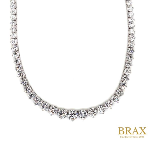 14 Karat White Gold Round  Diamond Tennis  Necklace LGD-UK2582QA-GW3MR - Brax Jewelers Image 2 Brax Jewelers Newport Beach, CA
