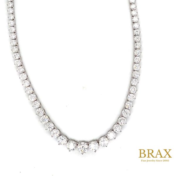 14 Karat White Gold Round  Diamond Tennis  Necklace LGD-UK2582QA-GW3MR - Brax Jewelers Brax Jewelers Newport Beach, CA
