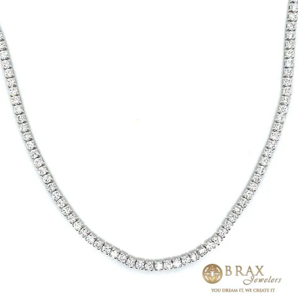 14 Karat White Gold Round Diamond Tennis Necklace  - Brax Jewelers Brax Jewelers Newport Beach, CA