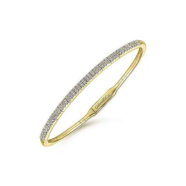 Lady's 14 Karat Yellow Gold Bangle with 0.71ctw Round Natural Diamonds, Serial Number S1039174 - Brax Jewelers Image 2 Brax Jewelers Newport Beach, CA