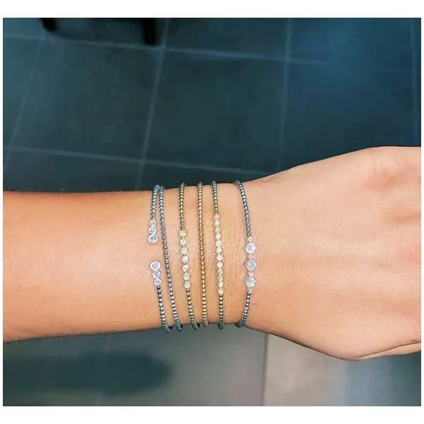 Lady's 14 Karat White Gold Bujukan Bangle Bracelet with 0.24ctw Round Diamonds, Serial Number S1222610 - Brax Jewelers Image 4 Brax Jewelers Newport Beach, CA