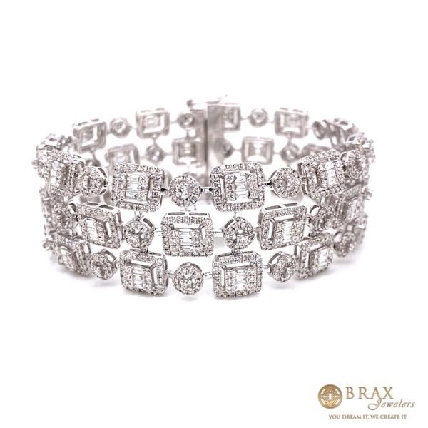 18K White Gold Diamond and Baguette Bracelet Brax Jewelers Newport Beach, CA
