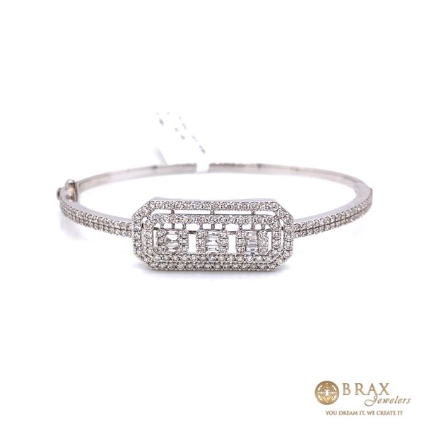 18K White Gold Diamond and Baguette Bangle Brax Jewelers Newport Beach, CA