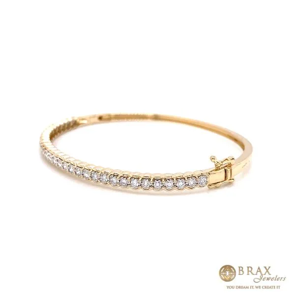 14K Yellow Gold Diamond Bangle Image 2 Brax Jewelers Newport Beach, CA