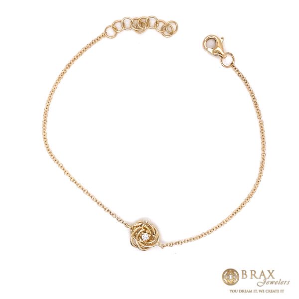 14K Yellow Gold Diamond Love Knot Necklace Image 2 Brax Jewelers Newport Beach, CA