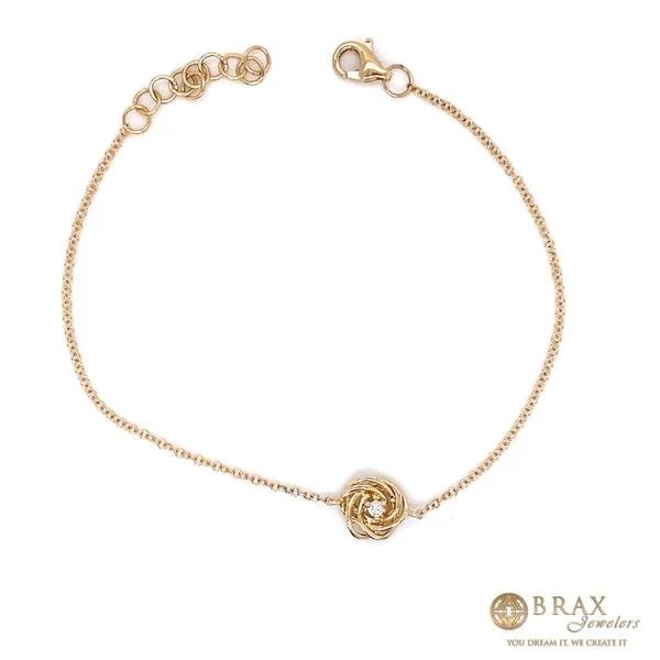 14K Yellow Gold Diamond Love Knot Necklace Brax Jewelers Newport Beach, CA
