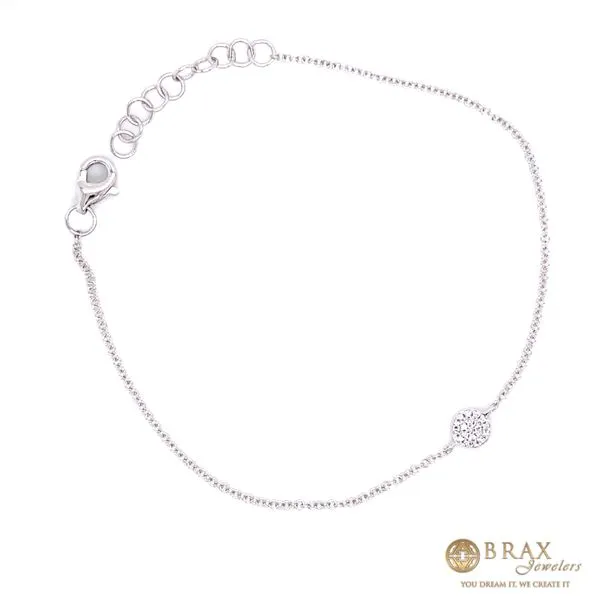 14 Karat White Gold Pavé Circle Bracelet with 0.05ctw Round Diamonds, Style Number SC55002641 - Brax Jewelers Image 2 Brax Jewelers Newport Beach, CA