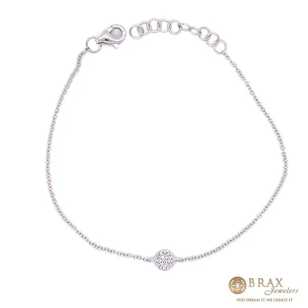 14 Karat White Gold Pavé Circle Bracelet with 0.05ctw Round Diamonds, Style Number SC55002641 - Brax Jewelers Brax Jewelers Newport Beach, CA