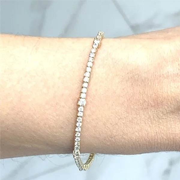 14 Karat Yellow Gold Bracelet With 2.47Tw Round Diamonds, 7'' Length - Brax Jewelers Image 2 Brax Jewelers Newport Beach, CA