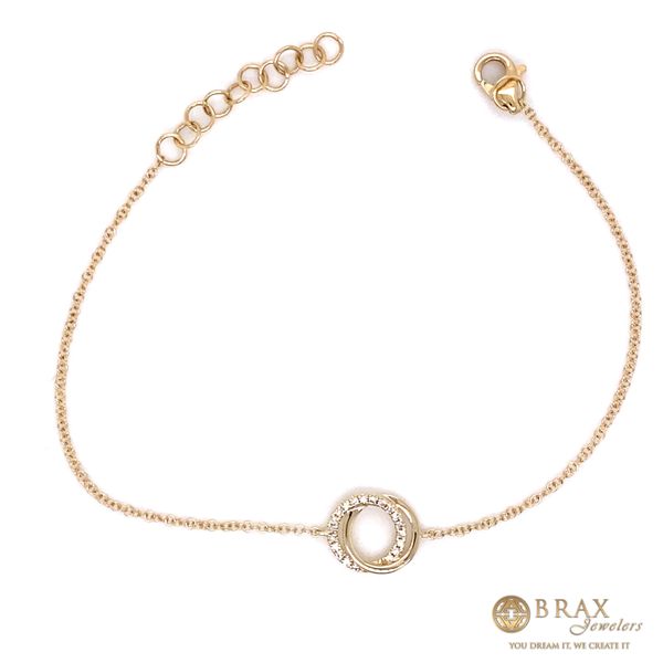 14K Yellow Gold Diamond Love Knot Circle Bracelet Brax Jewelers Newport Beach, CA
