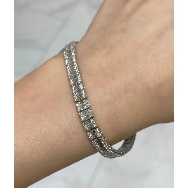 14 Karat White Gold Diamond Bracelet With 1.99Tw Round and 3.28 Baguette Diamonds - Brax Jewelers Image 2 Brax Jewelers Newport Beach, CA