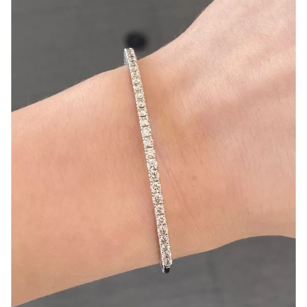 14 Karat White Gold Diamond Bracelet With 1.98Tw Round Diamonds Image 2 Brax Jewelers Newport Beach, CA