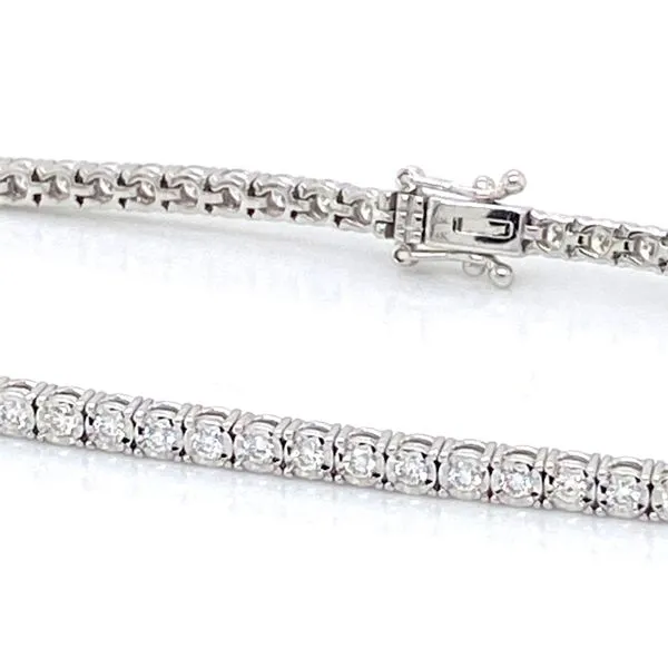 14 Karat White Gold Tennis Bracelet with 1.00Tw Round Natural Diamonds, Style Number SC55002949 - Brax Jewelers Image 3 Brax Jewelers Newport Beach, CA
