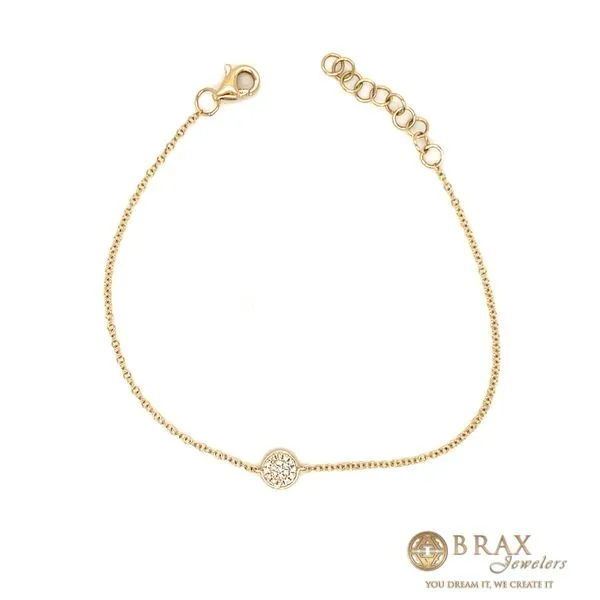14 Karat Yellow Gold Pavé Circle Bracelet with 0.05ctw Round Natural Diamonds, Style Number SC55002974 - Brax Jewelers Brax Jewelers Newport Beach, CA