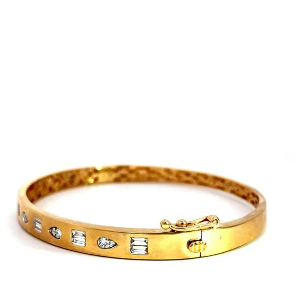 Lady's 14 Karat Yellow Gold Bracelet With 0.40Tw Natural Baguette, And Pear Shape Diamonds Image 2 Brax Jewelers Newport Beach, CA