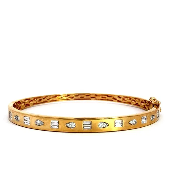 Lady's 14 Karat Yellow Gold Bracelet With 0.40Tw Natural Baguette, And Pear Shape Diamonds Image 3 Brax Jewelers Newport Beach, CA
