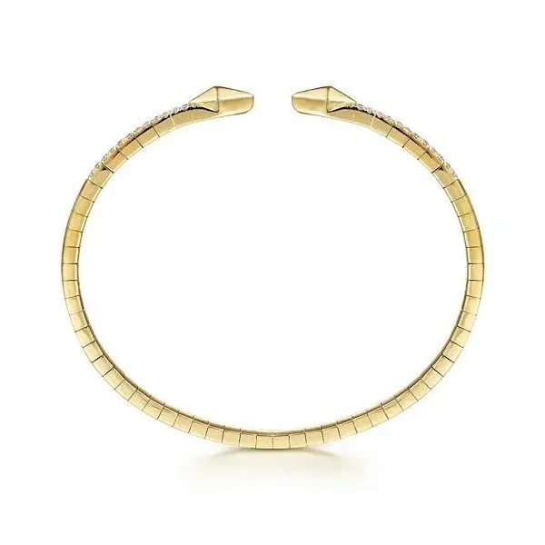 Lady's 14 Karat Yellow Gold Diamond Spear Bangle Bracelet With 0.47Tw Round Natural SI Diamonds Image 3 Brax Jewelers Newport Beach, CA