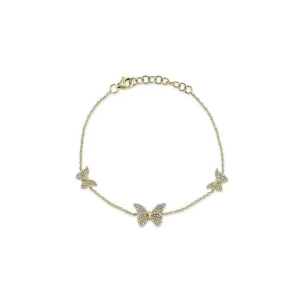 Lady's 14 Karat Yellow Gold Butterfly Bracelet With 0.30Tw Round Natural Diamonds Brax Jewelers Newport Beach, CA