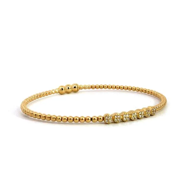 Lady's 14 Karat Yellow Gold Diamond Bangle Bracelet With 0.14Tw Round Natural Diamonds - BG4116-62Y45JJ.LOCK Brax Jewelers Image 3 Brax Jewelers Newport Beach, CA