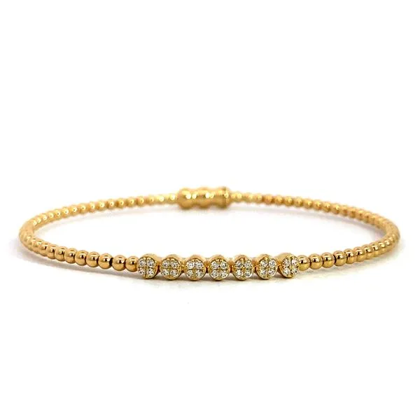 Lady's 14 Karat Yellow Gold Diamond Bangle Bracelet With 0.14Tw Round Natural Diamonds - BG4116-62Y45JJ.LOCK Brax Jewelers Brax Jewelers Newport Beach, CA