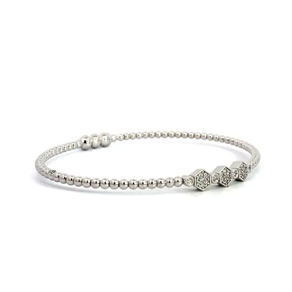 Lady's 14 Karat White Gold Diamond Bangle Bracelet With 0.13Tw Round Natural Diamonds - BG4117-62W45JJ.LOCK Brax Jewelers Image 3 Brax Jewelers Newport Beach, CA