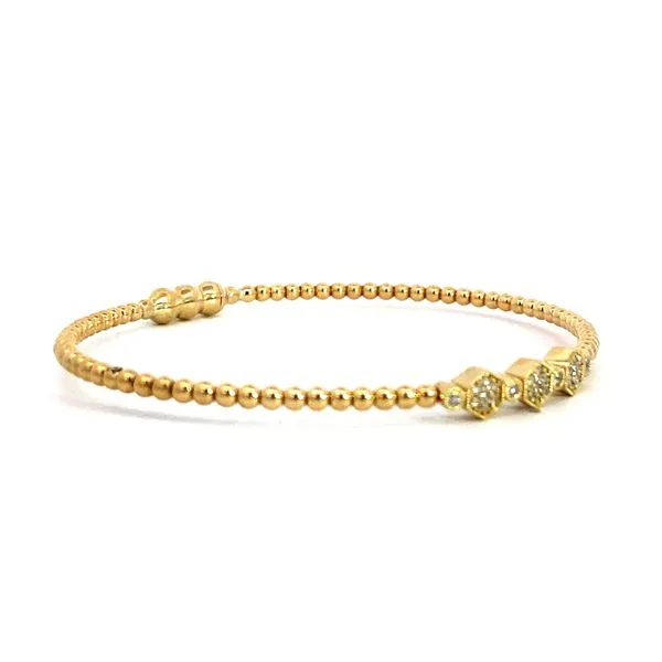Lady's 14 Karat Yellow Gold Bangle Bracelet With 0.13Tw Round Natural Diamonds. Size 6.25. BG4117-62Y45JJ.LOCK - Brax Jewelers Image 3 Brax Jewelers Newport Beach, CA
