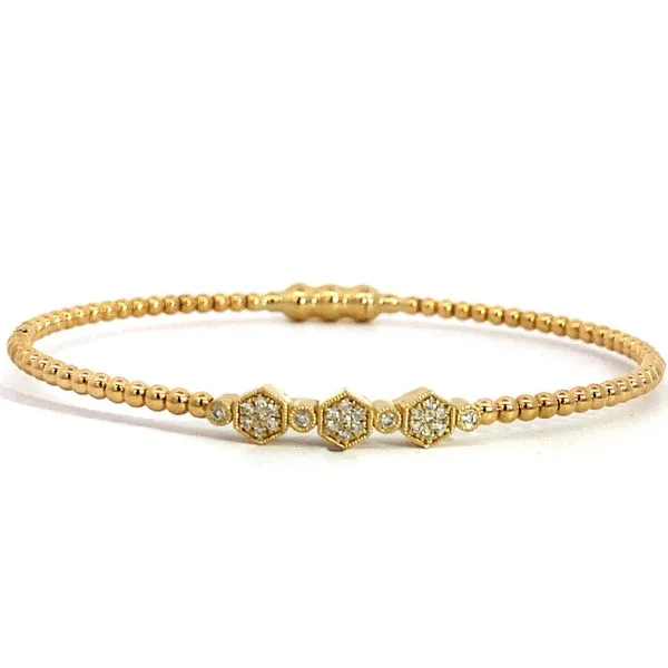 Lady's 14 Karat Yellow Gold Bangle Bracelet With 0.13Tw Round Natural Diamonds. Size 6.25. BG4117-62Y45JJ.LOCK - Brax Jewelers Brax Jewelers Newport Beach, CA