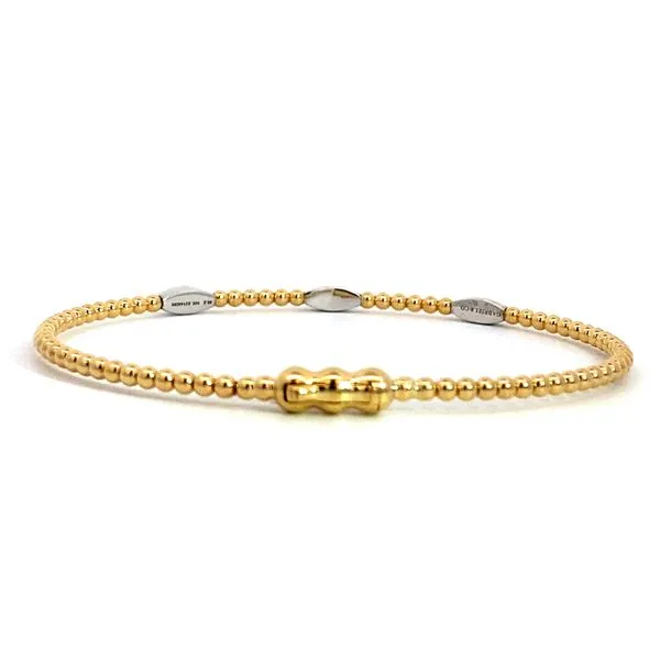 Lady's 14 Karat Mix Of White And Gold Diamond Bangle With 0.16Tw Round Diamonds BG4437-65M45JJ.LOCK - Brax Jewelers Image 2 Brax Jewelers Newport Beach, CA