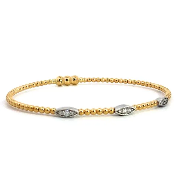 Lady's 14 Karat Mix Of White And Gold Diamond Bangle With 0.16Tw Round Diamonds BG4437-65M45JJ.LOCK - Brax Jewelers Image 3 Brax Jewelers Newport Beach, CA