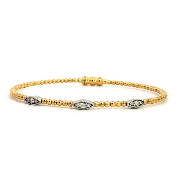 Lady's 14 Karat Mix Of White And Gold Diamond Bangle With 0.16Tw Round Diamonds BG4437-65M45JJ.LOCK - Brax Jewelers Brax Jewelers Newport Beach, CA