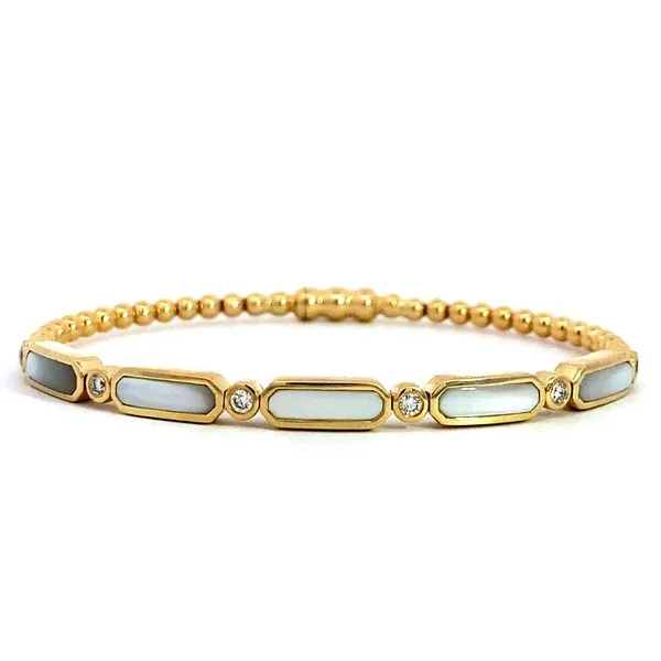 Lady's 14 Karat Yellow Gold Bracelet With 2.11Tw  Mother Of Pearls And Natural Round Diamonds Totaling 0.20Ct. Size 6.25 BG4940-62Y45WM.LOCK - Brax Je Brax Jewelers Newport Beach, CA