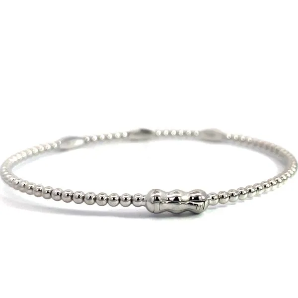 Lady's 14 Karat White Gold Bangle Bracelet With 0.16Tw Round SI Natural Diamonds. Size 6.5. BG4437-65W45JJ.LOCK - Brax Jewelers. Image 2 Brax Jewelers Newport Beach, CA