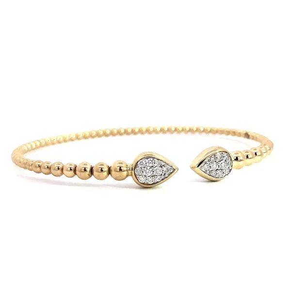 Lady's 14 Karat Yellow Gold Pave Split Bangle Bracelet With 0.25Tw Round SI Natural Diamonds. Size 6.25 BG5048-62Y45JJ-Brax Jewelers. Image 2 Brax Jewelers Newport Beach, CA