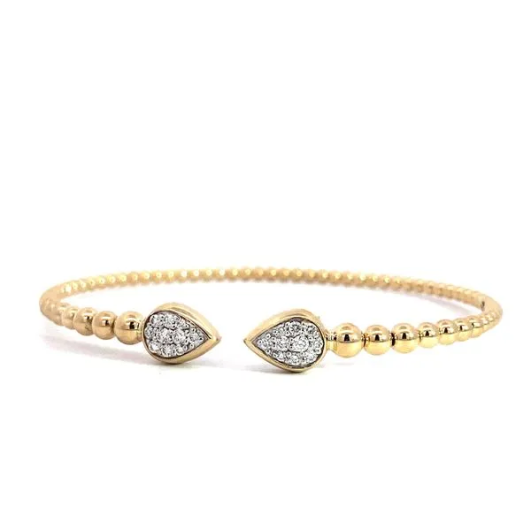 Lady's 14 Karat Yellow Gold Pave Split Bangle Bracelet With 0.25Tw Round SI Natural Diamonds. Size 6.25 BG5048-62Y45JJ-Brax Jewelers. Image 4 Brax Jewelers Newport Beach, CA