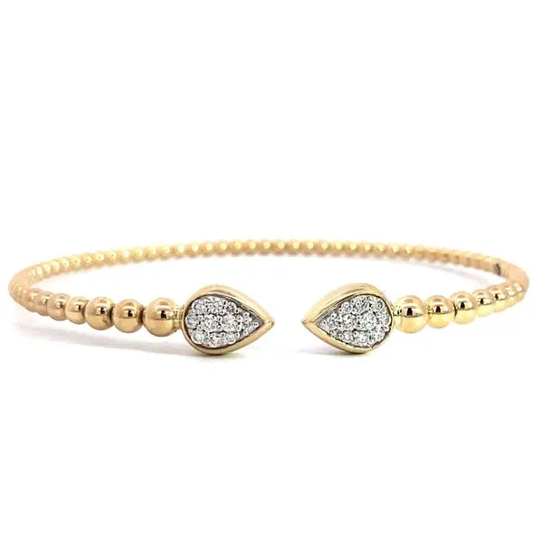 Lady's 14 Karat Yellow Gold Pave Split Bangle Bracelet With 0.25Tw Round SI Natural Diamonds. Size 6.25 BG5048-62Y45JJ-Brax Jewelers. Brax Jewelers Newport Beach, CA