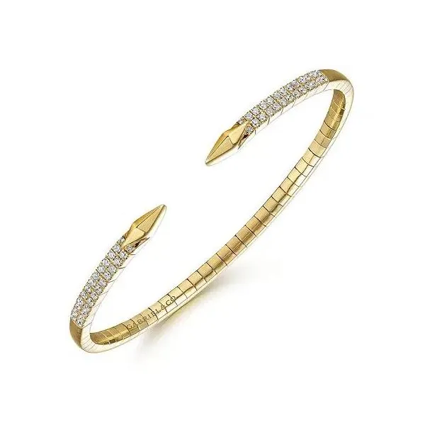 Lady's 14 Karat Yellow Gold Spear Bangle With 0.50Tw Round SI Natural Diamonds BG4183-65Y45JJ - Brax Jewelers Image 2 Brax Jewelers Newport Beach, CA