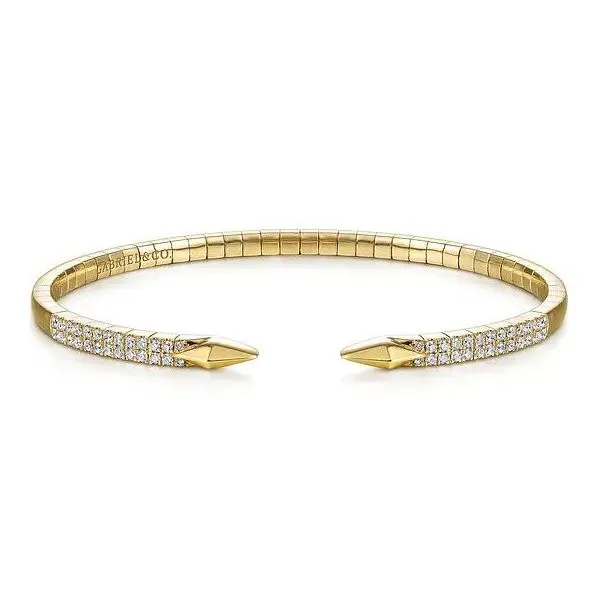 Lady's 14 Karat Yellow Gold Spear Bangle With 0.50Tw Round SI Natural Diamonds BG4183-65Y45JJ - Brax Jewelers Brax Jewelers Newport Beach, CA