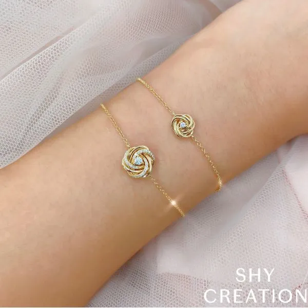 14 Karat Yellow Gold Diamond Love Knot Bracelet with 0.03ctw Round Diamonds -SC55021478 Brax Jewelers Image 3 Brax Jewelers Newport Beach, CA