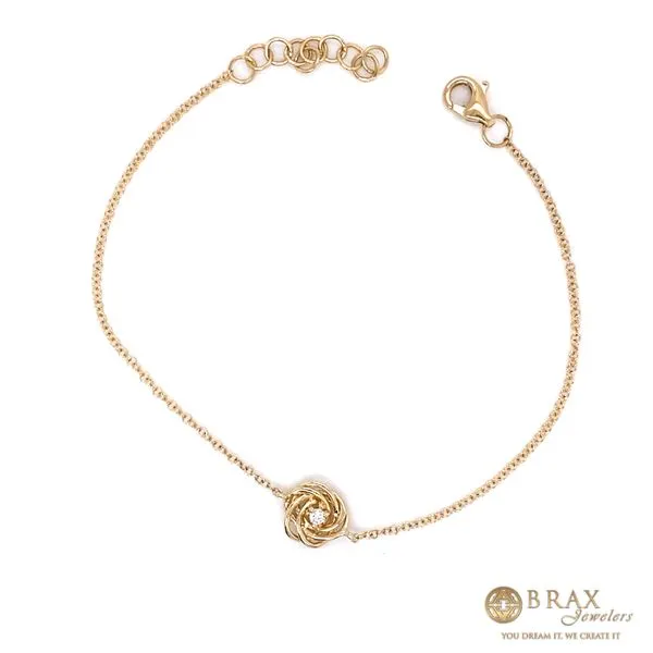 14 Karat Yellow Gold Diamond Love Knot Bracelet with 0.03ctw Round Diamonds -SC55021478 Brax Jewelers Brax Jewelers Newport Beach, CA