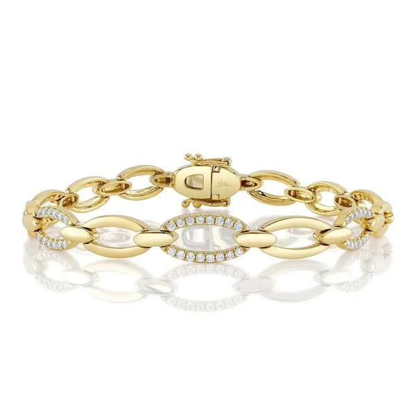 Lady's 14 Karat Yellow Gold Diamond Link Bracelet With 0.74Tw Round Diamonds SC55024779 - Brax Jewelers Brax Jewelers Newport Beach, CA
