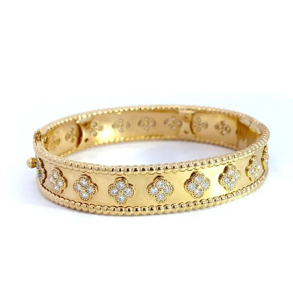 Lady's 18 Karat Yellow Gold Diamond Bangle Bracelet Image 3 Brax Jewelers Newport Beach, CA