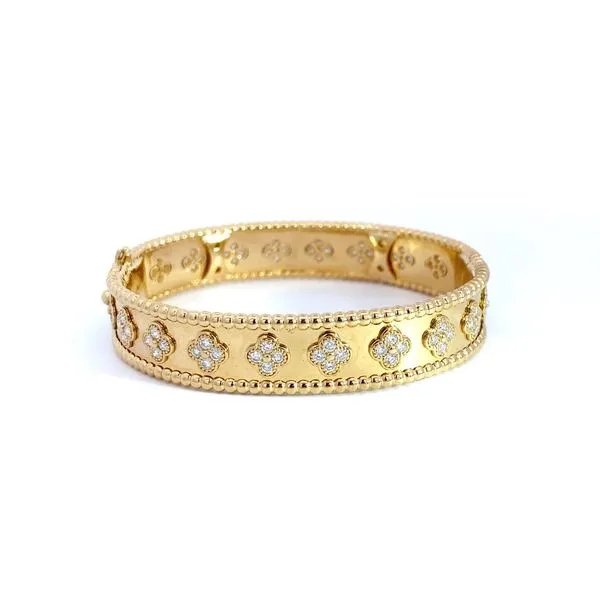 Lady's 18 Karat Yellow Gold Diamond Bangle Bracelet Brax Jewelers Newport Beach, CA