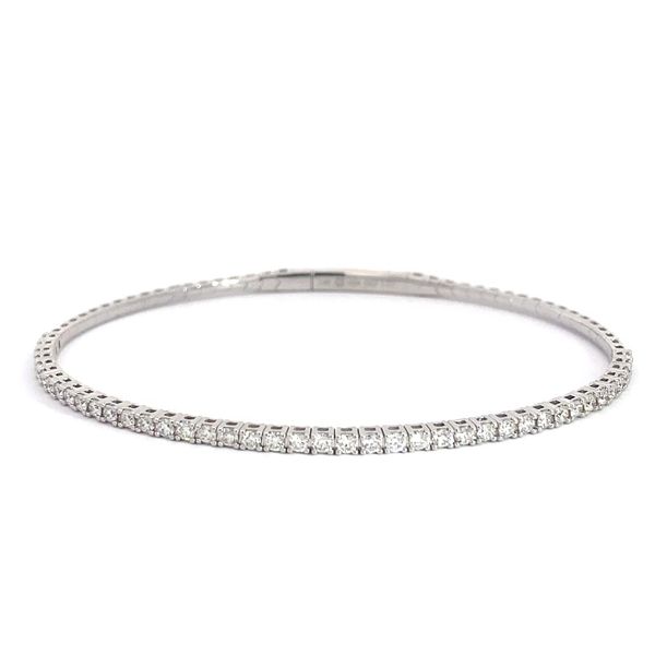 Lady's 14 Karat White Gold Bangle With 1.02Tw Round Diamonds Brax Jewelers Newport Beach, CA